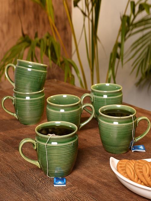 green glazed tea mug(set of 6) - 16251706 - Very Small Image - 1