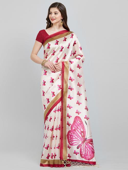 conversational printed saree with blouse - 16251917 - Very Small Image - 1