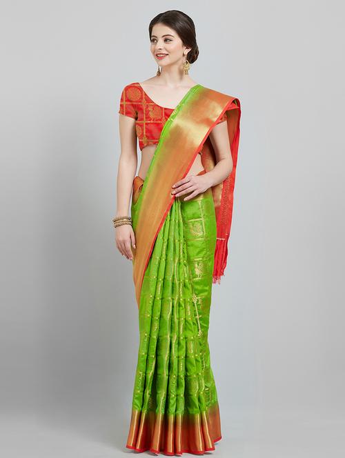 self-design woven saree with blouse - 16251938 - Very Small Image - 1