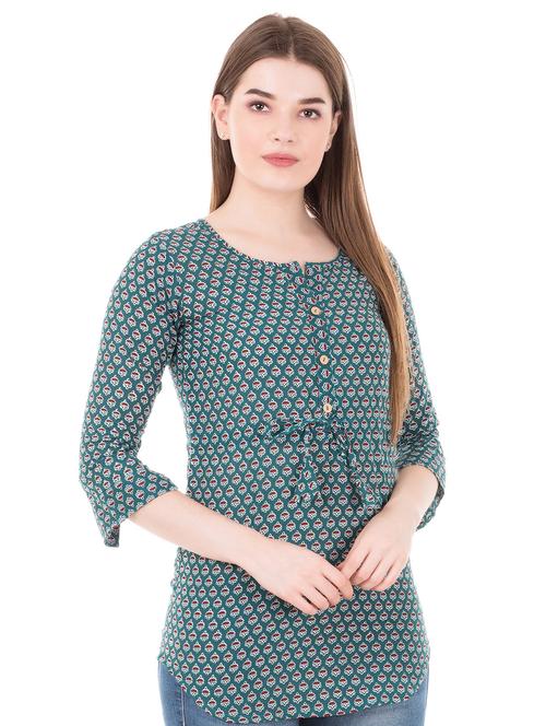 floral print a-line kurti - 16252120 - Very Small Image - 1