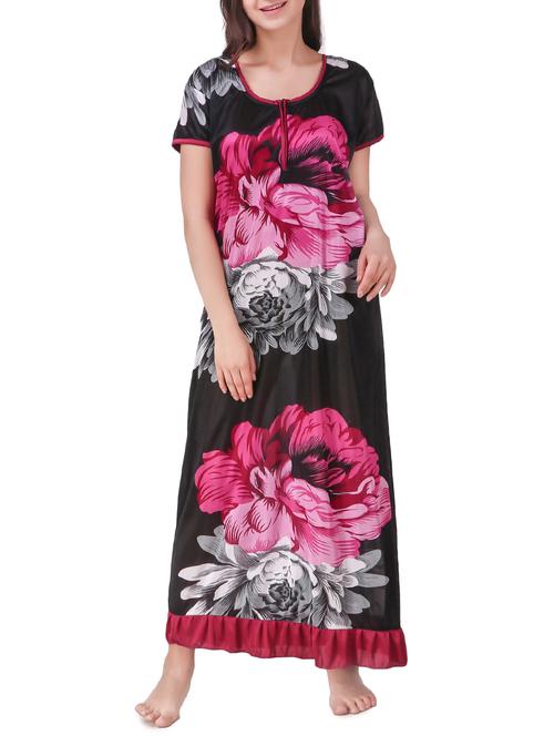 ruffle trim floral nightwear gown - 16253386 - Very Small Image - 1