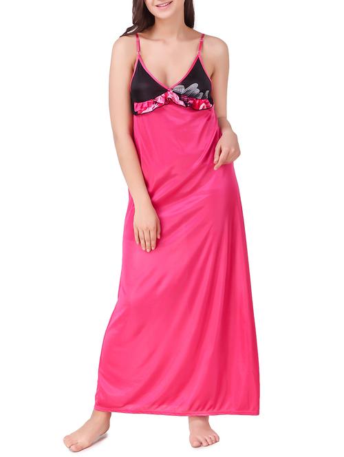 floral panel ruffle trim nighty - 16253393 - Very Small Image - 1