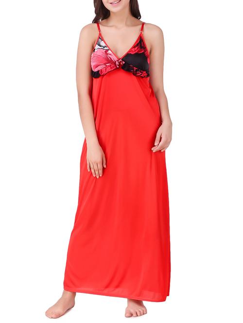 floral panel ruffle trim nighty - 16253395 - Very Small Image - 1