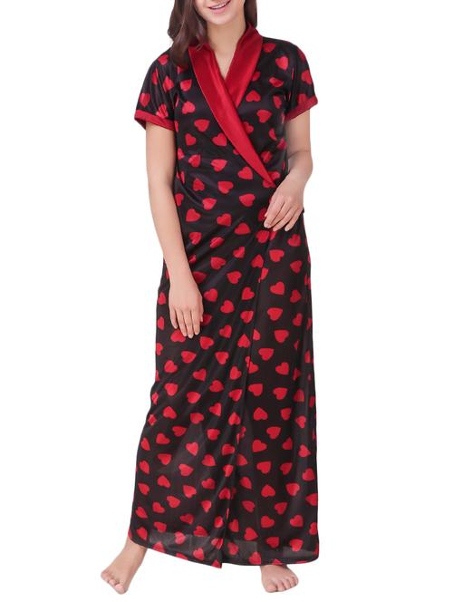 heart print sleepwear robe - 16253404 - Very Small Image - 1