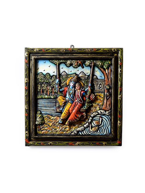 unravel india radha krishna seesaw wall painting - 16253770 - Very Small Image - 1