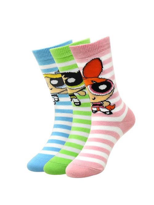 set of 3 multi colored cotton knee length sock - 16254665 - Very Small Image - 1