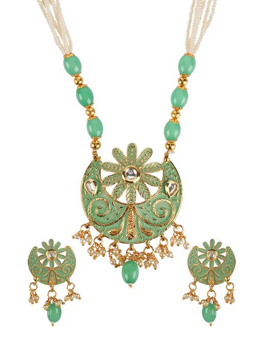 multi colored brass necklaces and earring - 16254692 - Very Small Image - 1