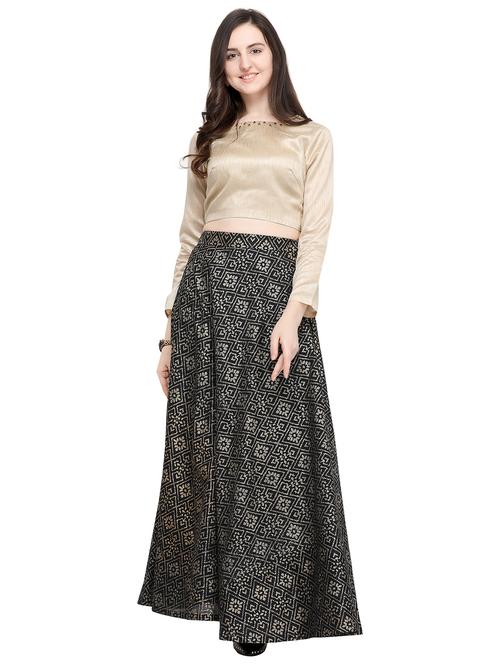 zari motif flared lehenga - 16254749 - Very Small Image - 1