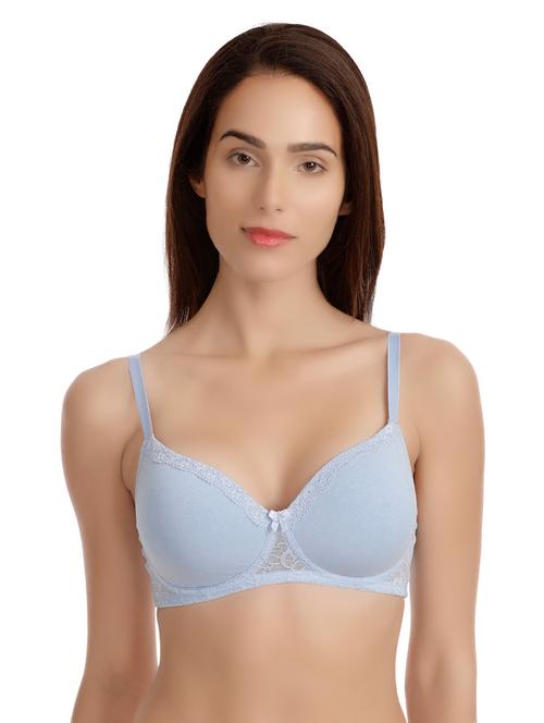lace insert bow patch t-shirt bra - 16254808 - Very Small Image - 1