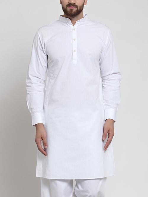 white solid long kurta - 16254904 - Very Small Image - 1