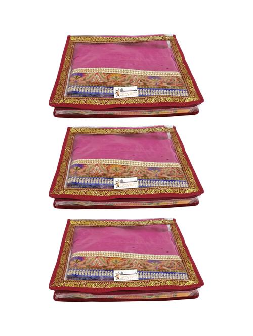 set of 3 wine silk utility bag - 16255259 - Very Small Image - 1