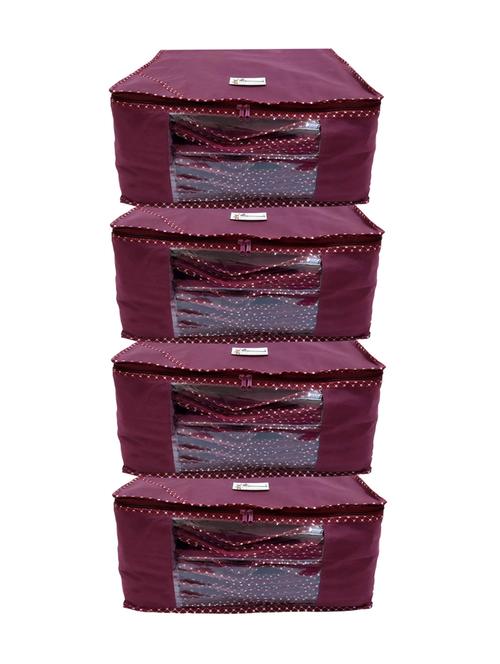 set of 4 wine silk utility bag - 16255285 - Very Small Image - 1