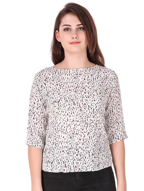boat neck printed top - 16257131 - Very Small Image - 1