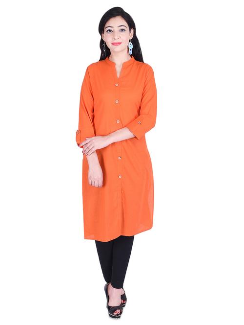 solid straight kurta - 16257146 - Very Small Image - 1