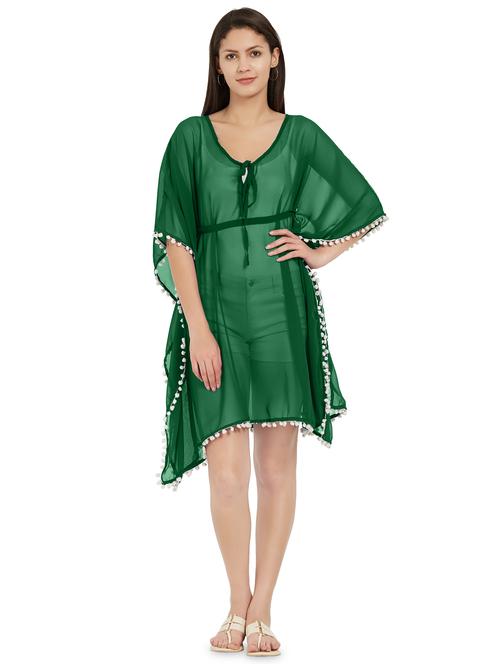 lace detail tie knot coverup - 16257261 - Very Small Image - 1