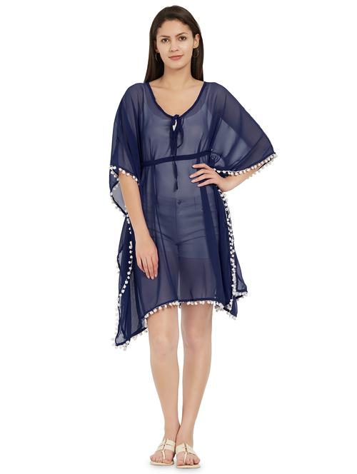 lace detail tie knot coverup - 16257264 - Very Small Image - 1