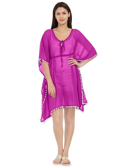 lace detail tie knot coverup - 16257267 - Very Small Image - 1