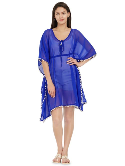 lace detail tie knot coverup - 16257269 - Very Small Image - 1