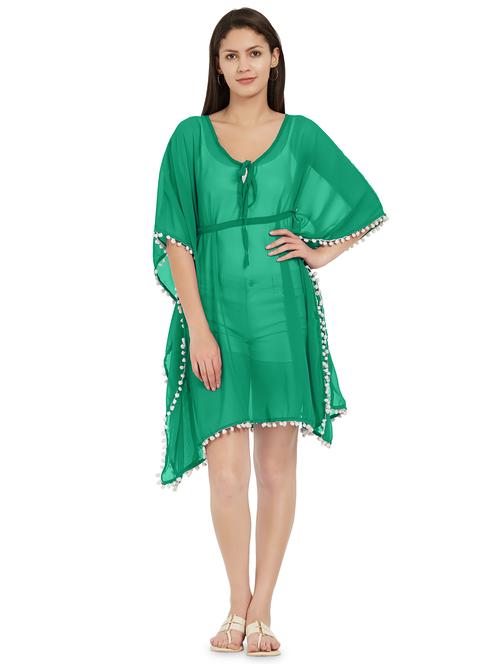 lace detail tie knot coverup - 16257270 - Very Small Image - 1