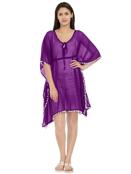 lace detail tie knot coverup - 16257271 - Very Small Image - 1