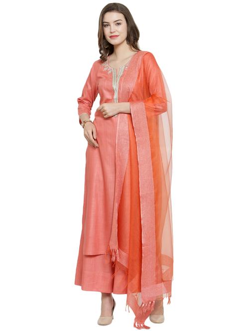 embroidered a-line kurta - 16257298 - Very Small Image - 1