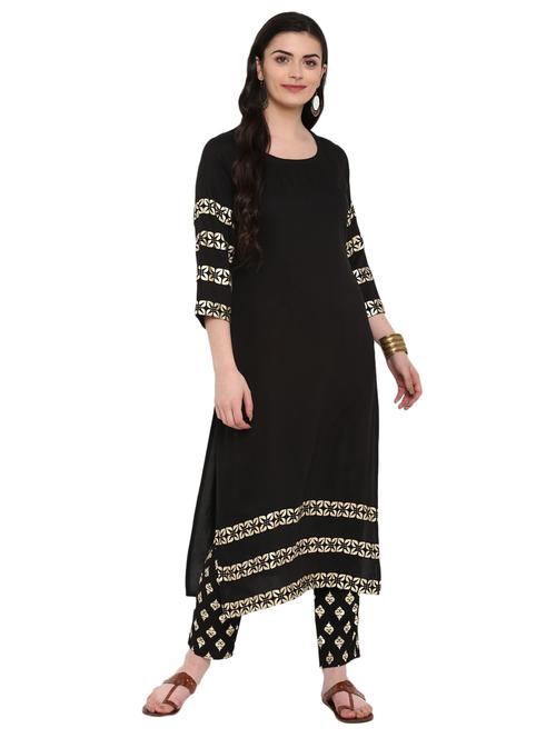 foil printed kurta with pant set - 16257666 - Very Small Image - 1