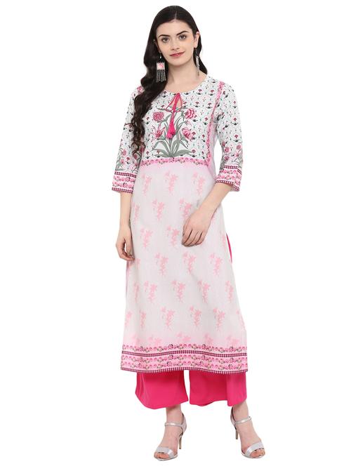 digital print kurta palazzo set - 16257717 - Very Small Image - 1