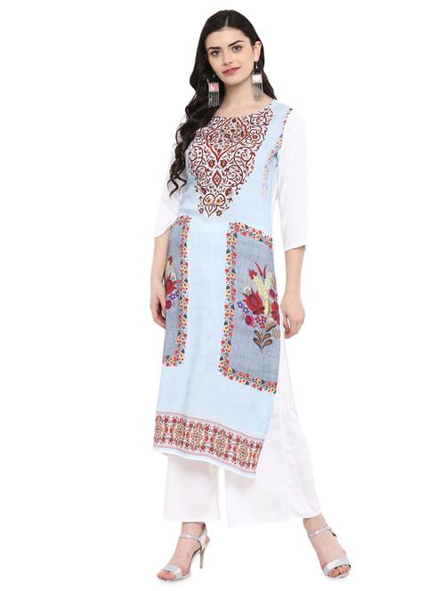 printed kurta palazzo set - 16257719 - Very Small Image - 1