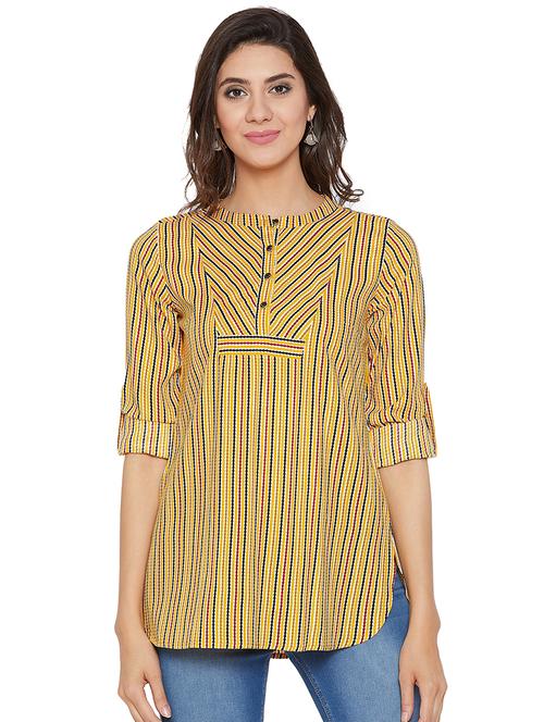roll up sleeved mandarin neck tunic - 16258209 - Very Small Image - 1