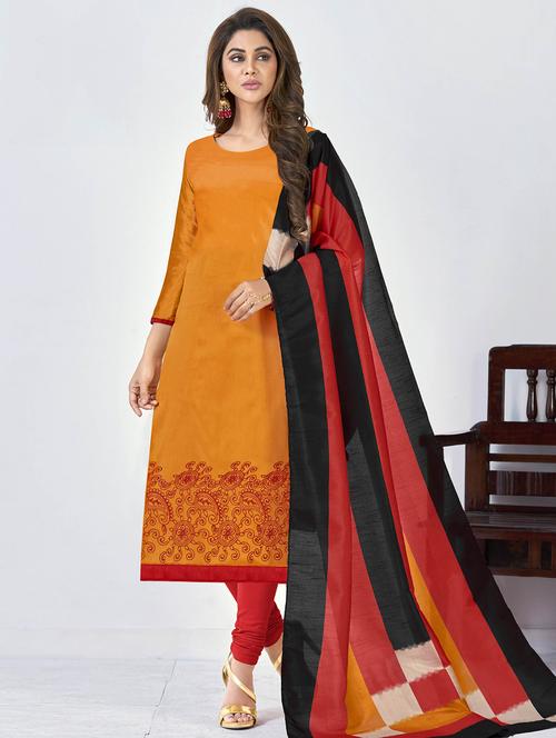 straight churidaar suits unstitched suit - 16258361 - Very Small Image - 1