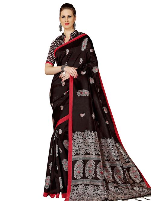 foil printed printed saree with blouse - 16259094 - Very Small Image - 1