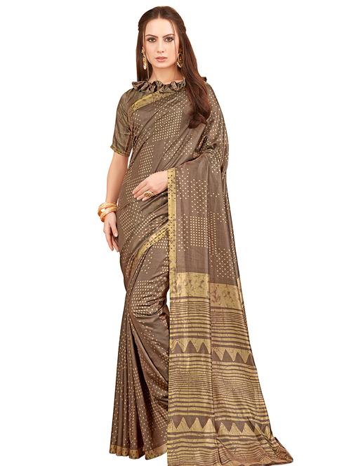 geometrical printed saree with blouse - 16259104 - Very Small Image - 1