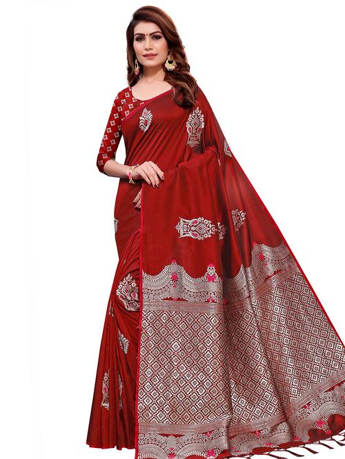 conversational zari motif woven saree with blouse - 16259121 - Very Small Image - 1