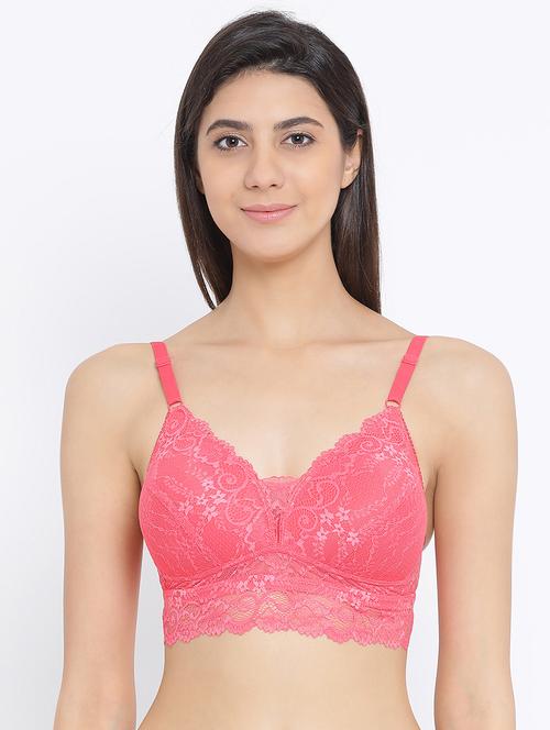 floral laced detachable strapped bra - 16259139 - Very Small Image - 1