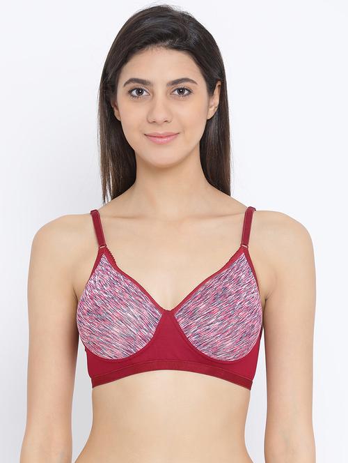 lightly padded heather print bra - 16259155 - Very Small Image - 1