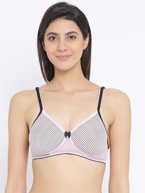 bow patch striped t-shirt bra - 16259165 - Very Small Image - 1