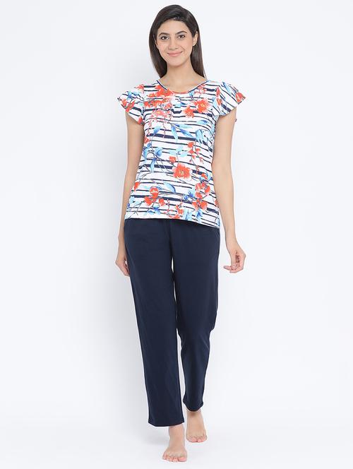 ruffle sleeved top and pajama set - 16259367 - Very Small Image - 1