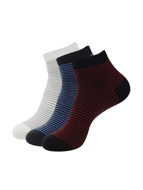 men set of 3 multi colored cotton ankle length sock - 16260646 - Very Small Image - 1