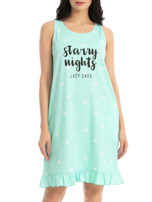 ruffled hem graphic print nighty - 16262088 - Very Small Image - 1