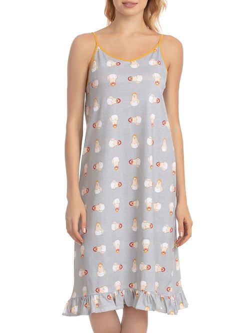 ruffled hem quirky print nighty - 16262095 - Very Small Image - 1