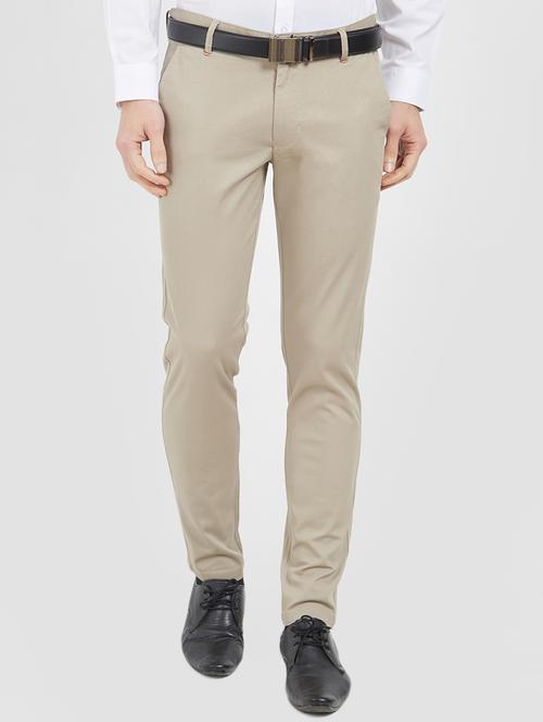 beige flat front casual trouser - 16262331 - Very Small Image - 1