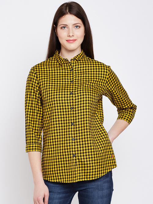 curved hem checkered shirt - 16262637 - Very Small Image - 1