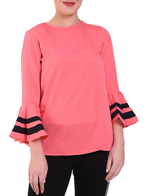 contrast detail bell sleeved top - 16262726 - Very Small Image - 1