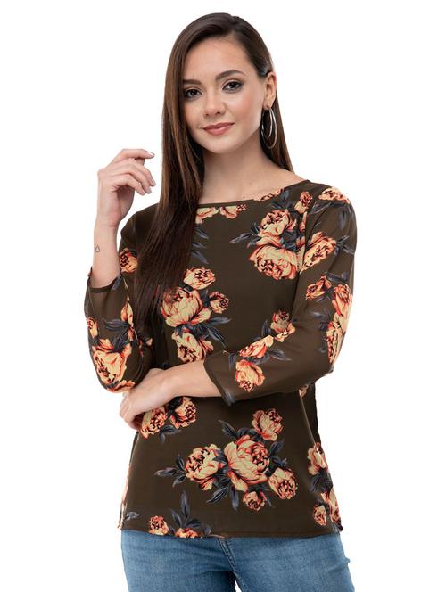 women's straight boat neck top - 16263180 - Very Small Image - 1