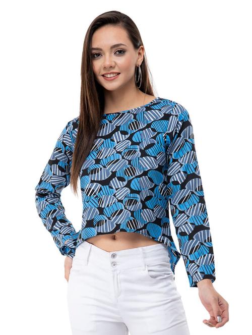 women's high-low boat neck top - 16263182 - Very Small Image - 1
