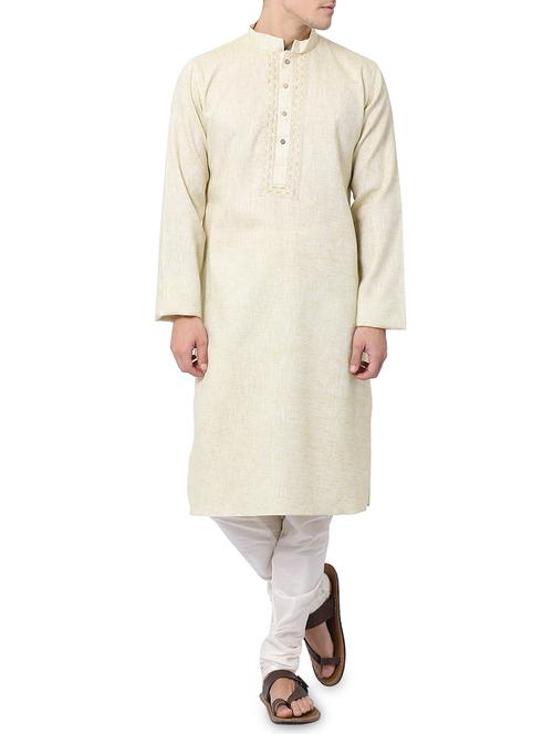 yellow cotton kurta pyjama set - 16264071 - Very Small Image - 1