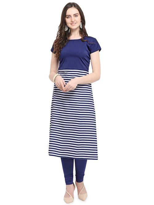 striped printed straight kurta - 16264708 - Very Small Image - 1