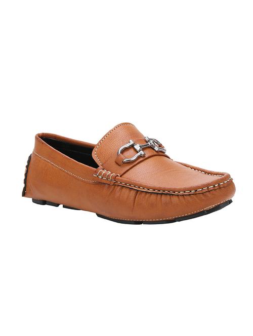 tan leatherette slip on loafers - 16265083 - Very Small Image - 1