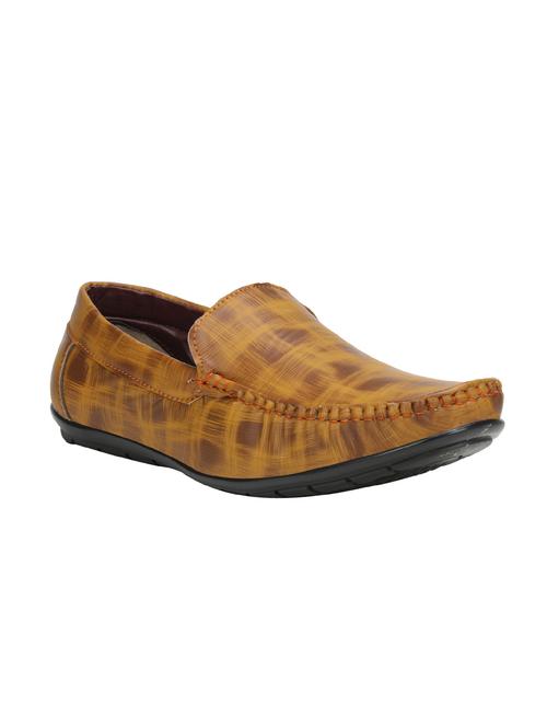 tan leatherette slip on loafers - 16265088 - Very Small Image - 1