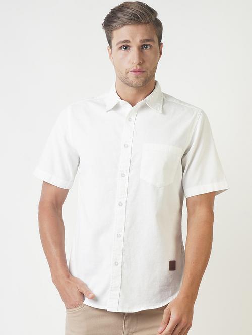 white solid casual shirt - 16265236 - Very Small Image - 1